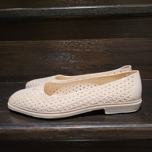 Vintage Y2K White Ribbon Pattern Shoes Size:5 US - Picture 3 of 6